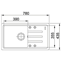 Мийка гранітна прямокутна Adamant SLIM LONG 780х435х200, Avena 06