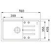 Мийка гранітна прямокутна Adamant SLIM LONG 780х435х200, Ivory 08