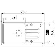 Мийка гранітна прямокутна Adamant SLIM LONG 780х435х200, Ivory 08