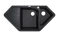 Мийка гранітна кутова Adamant SPIRIT 1000х500х225, Чорний 03