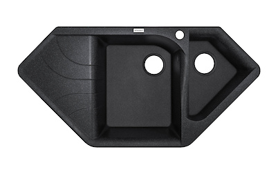 Мийка гранітна кутова Adamant SPIRIT 1000х500х225, Чорний 03