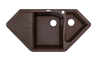 Мийка гранітна кутова Adamant SPIRIT 1000х500х225, Коричневий 05