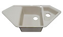 Мойка гранитная угловая Adamant SPIRIT 1000х500х225, Ivory 08