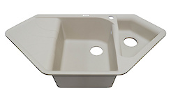 Мийка гранітна кутова Adamant SPIRIT 1000х500х225, Ivory 08