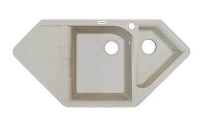 Мийка гранітна кутова Adamant SPIRIT 1000х500х225, Ivory 08