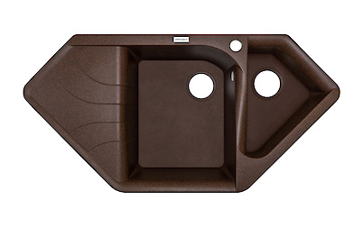 Мийка гранітна кутова Adamant SPIRIT 1000х500х225, Мокко 12