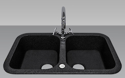 Мийка гранітна прямокутна Adamant NEW LINE Plus 980х500х230, Чорний 03