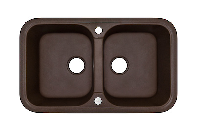 Мийка гранітна прямокутна Adamant TWINS 770х470х190, Коричневий 05