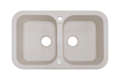 Мийка гранітна прямокутна Adamant TWINS 770х470х190, Ivory 08