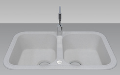 Мийка гранітна прямокутна Adamant TWINS 770х470х190, Old stone 10