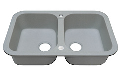 Мойка гранитная прямоугольная Adamant TWINS 770х470х190, Светло-серый 09