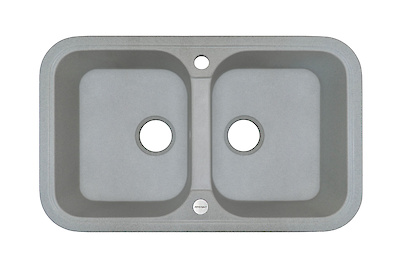 Мийка гранітна прямокутна Adamant  TWINS 770х470х190, Світло-сірий 09