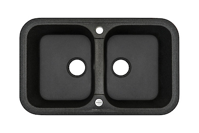 Мийка гранітна прямокутна Adamant TWINS 770х470х190, Графіт 13