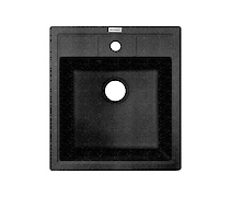 Мийка гранітна квадратна Adamant BRICK 460х515х200, Чорний металік 14