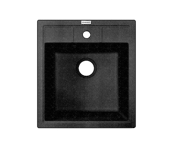 Мийка гранітна квадратна Adamant BRICK 460х515х200, Чорний металік 14