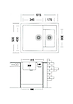 Мойка гранитная прямоугольная Adamant DUPLEX 615х500х200, Сахара 02