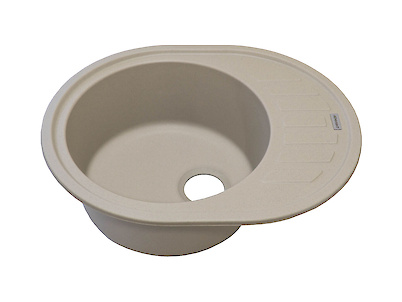 Мийка гранітна овальна Adamant OVUM 620х500х200, Сахара 02