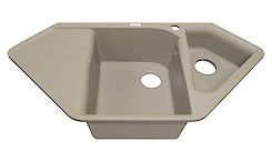 Мийка гранітна кутова Adamant SPIRIT 1000х500х225, Сахара 02