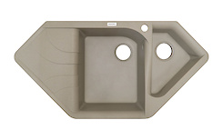Мийка гранітна кутова Adamant SPIRIT 1000х500х225, Сахара 02