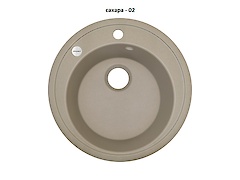 Мойка гранитная круглая Adamant SUN 510x200,, Сахара 02