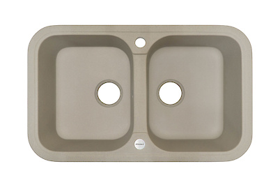 Мийка гранітна прямокутна Adamant TWINS 770х470х190, Сахара 02