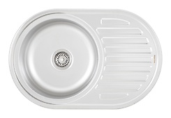 Мийка з нержавіючої сталі прямокутна INTERLINE EVA PLUS SATEEN 770х500х180, колір нержавіюча сталь