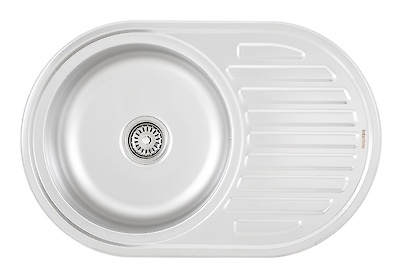 Мийка з нержавіючої сталі прямокутна INTERLINE EVA PLUS SATEEN 770х500х180, колір нержавіюча сталь