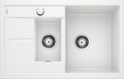 Мийка гранітна прямокутна BLANCO METRA 6 S Compact, 780х500х190, колір білий