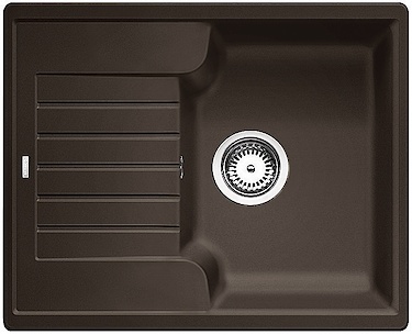 Мийка гранітна прямокутна BLANCO ZIA 40 S, 615х500х190, колір кави