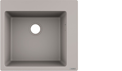 Мийка гранітна HANSGROHE S510-F450, 560х510х205, колір Concrete Grey