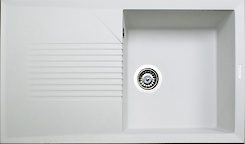 Мийка гранітна прямокутна Adamant NOVAK 860х500х240, Білий 01