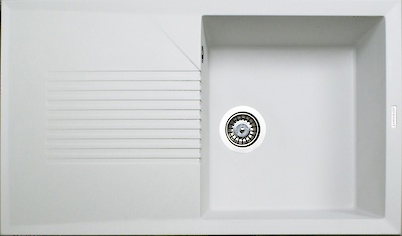 Мийка гранітна прямокутна Adamant NOVAK 860х500х240, Білий 01