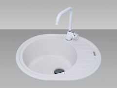 Мийка гранітна овальна Adamant OVUM 620х500х200, Білий 01