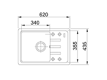 Мийка гранітна прямокутна Adamant SLIM 620x435x200, Білий 01