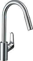 Смеситель HANSGROHE FOCUS с выдвижным душем, 31815000, цвет хром