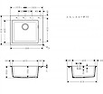 Мойка гранитная HANSGROHE S510-F450, 560x510x205, цвет graphite black
