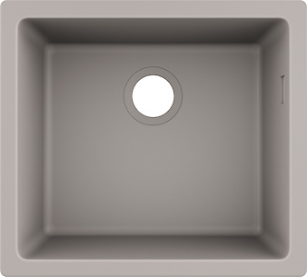 Мийка гранітна HANSGROHE S510-U450 під стільницю 500x450x205, колір concrete grey
