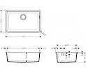Мойка гранитная HANSGROHE S510-U660 ut, 710x450x205, цвет graphite black