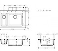 Мойка гранитная HANSGROHE S510-F635, 770x510x205, цвет concrete grey
