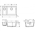 Мойка гранитная HANSGROHE S510-U635 под столешницу 710x450x205, цвет stone grey