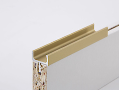 Врізний торцевий алюмінієвий профіль-ручка Н1 золото під плиту 18мм довжина 5950мм