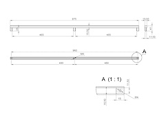 Мебельная рейлинговая ручка Virno Lines 409/960, черный