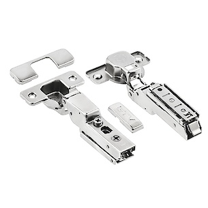 Петля GTV SOLID PRO быстросъемная полунакладная c доводчиком, с линейной монтажной планкой с эксцентриком h=0 и заглушками, никель