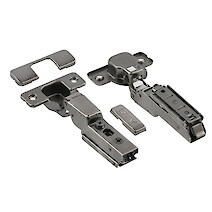 Петля GTV SOLID PRO быстросъемная полунакладная c доводчиком, с линейной монтажной планкой с эксцентриком h=0 и заглушками, черный