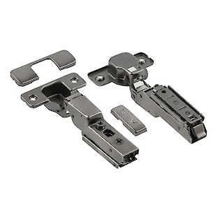 Петля GTV SOLID PRO быстросъемная полунакладная c доводчиком, с линейной монтажной планкой с эксцентриком h=0 и заглушками, черный