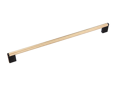 Мебельная рейлинговая ручка Virno Lines 407/320, цвет розовое золото/черный