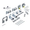 Комплект роликов Hettich TopLine L v2.0 для шкафа с 2 дверьми, передняя слева, толщина двери 18-30 мм, 50 кг (9242711)