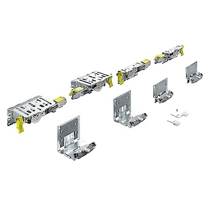 Комплект роликов Hettich TopLine XL v2.0 для шкафа с 3 дверьми, толщина 18-30 мм, вес двери 60 кг (9275786)