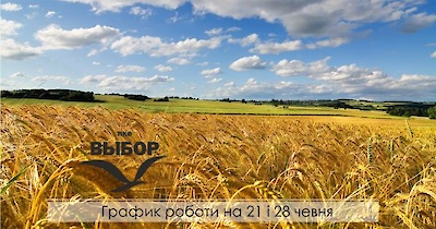 Графік роботи на 21 та 28 червня