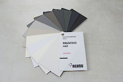 Рекламный веер коллекции MDF REHAU RAUVISIO Noir 2021